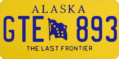 AK license plate GTE893