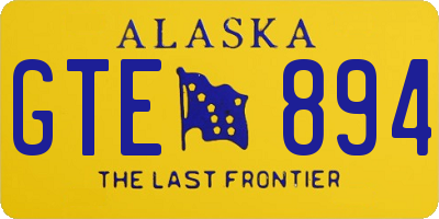 AK license plate GTE894