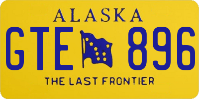 AK license plate GTE896