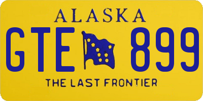 AK license plate GTE899