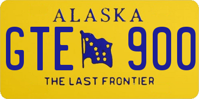 AK license plate GTE900