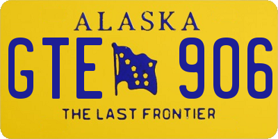 AK license plate GTE906