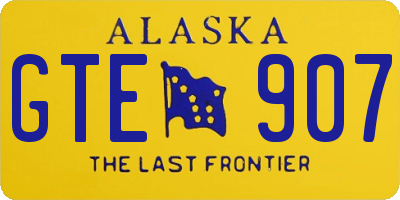 AK license plate GTE907