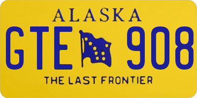 AK license plate GTE908