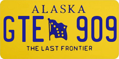 AK license plate GTE909
