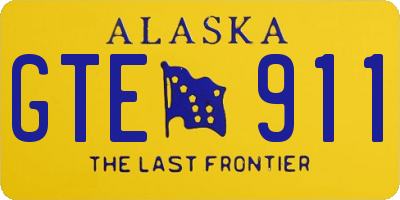 AK license plate GTE911
