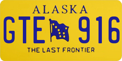 AK license plate GTE916