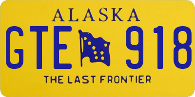 AK license plate GTE918