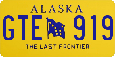 AK license plate GTE919