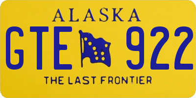 AK license plate GTE922