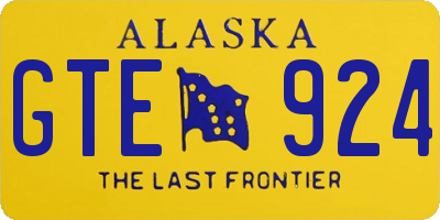 AK license plate GTE924