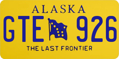 AK license plate GTE926