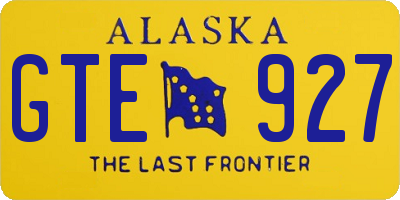 AK license plate GTE927