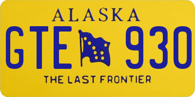 AK license plate GTE930