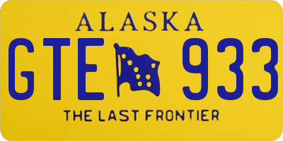 AK license plate GTE933