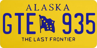 AK license plate GTE935