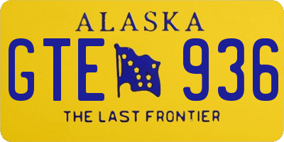 AK license plate GTE936