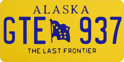 AK license plate GTE937