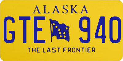 AK license plate GTE940