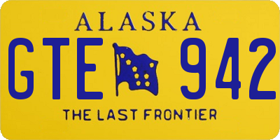 AK license plate GTE942