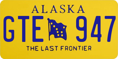 AK license plate GTE947