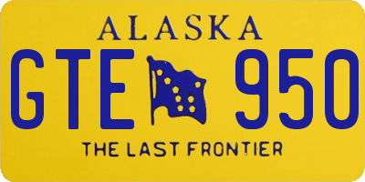 AK license plate GTE950