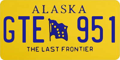 AK license plate GTE951