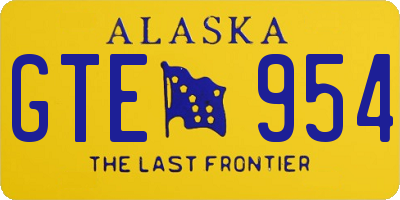 AK license plate GTE954