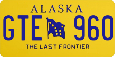 AK license plate GTE960