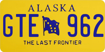 AK license plate GTE962
