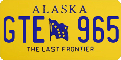 AK license plate GTE965
