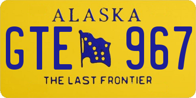 AK license plate GTE967