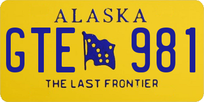 AK license plate GTE981