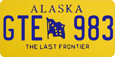 AK license plate GTE983