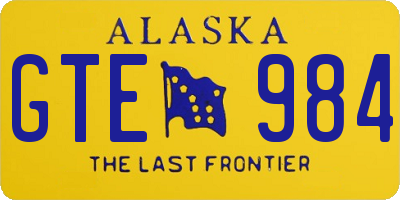 AK license plate GTE984