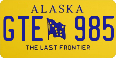 AK license plate GTE985