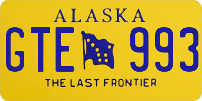 AK license plate GTE993