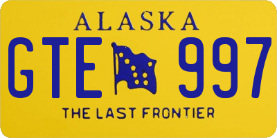 AK license plate GTE997