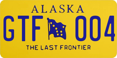 AK license plate GTF004