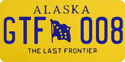 AK license plate GTF008
