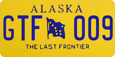 AK license plate GTF009