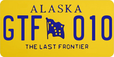 AK license plate GTF010