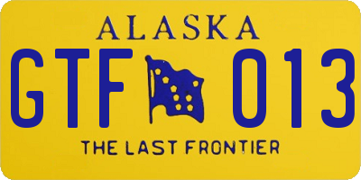 AK license plate GTF013