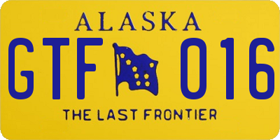 AK license plate GTF016