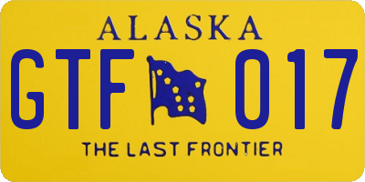 AK license plate GTF017