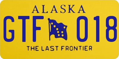 AK license plate GTF018