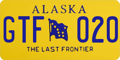 AK license plate GTF020