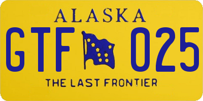 AK license plate GTF025