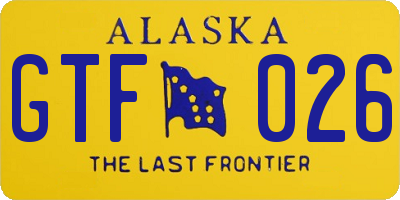 AK license plate GTF026