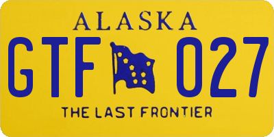 AK license plate GTF027